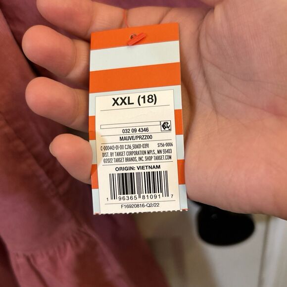 NWT Cat & Jack Girls Eyelet Ruffle Long Sleeve Dress – Mauve Size XXL (18) - Picture 5 of 15